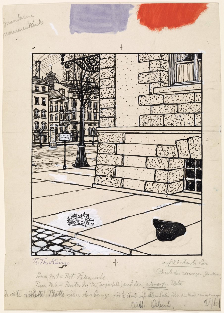 Etter gatedemonstrasjonen; Simplicissimus XIV/52 av Thomas Theodor Heine