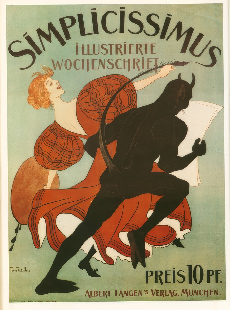 "Simplicissimus" / Thomas Theodor Heine / fargelitografi, 1919 av Thomas Theodor Heine
