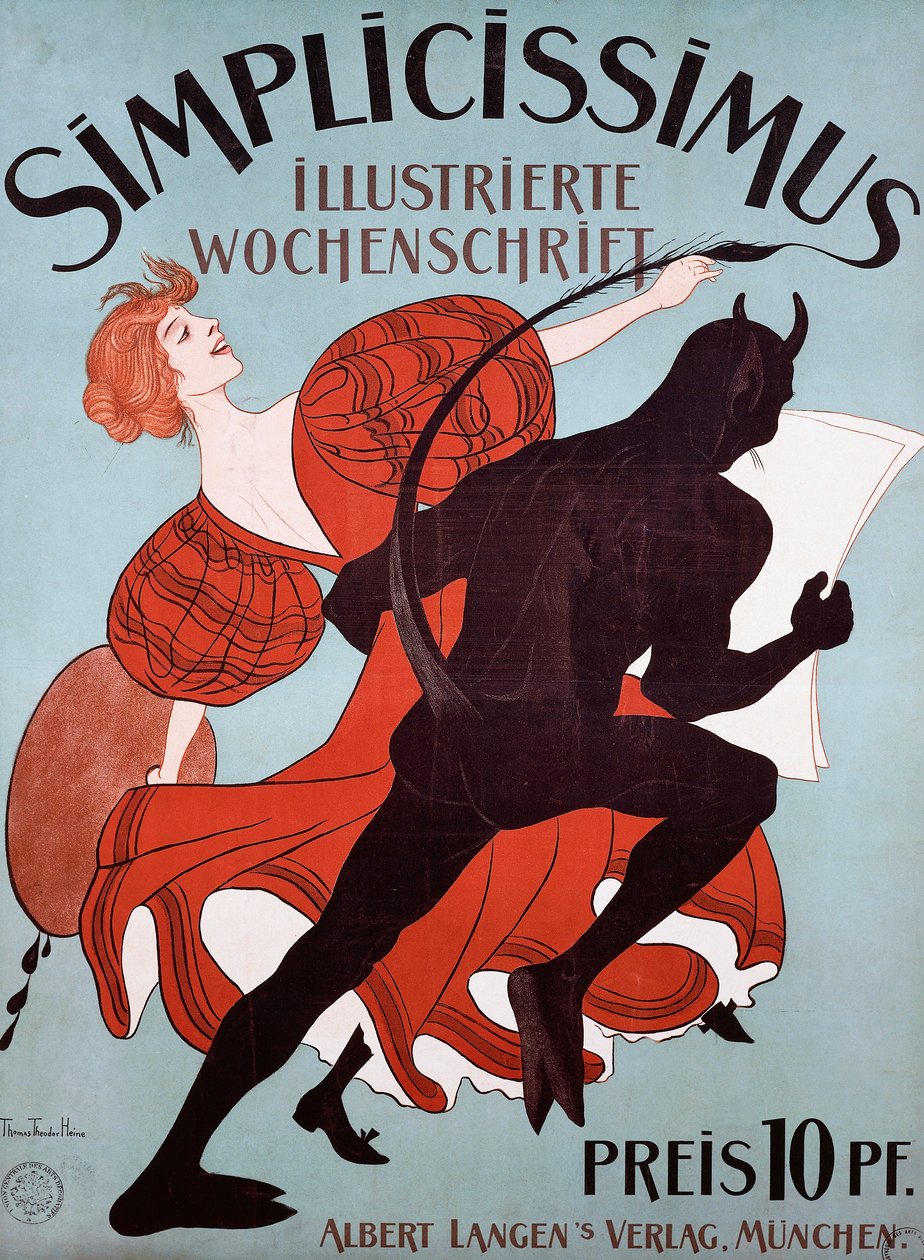 Simplicissimus reklameplakat av Thomas Theodor Heine