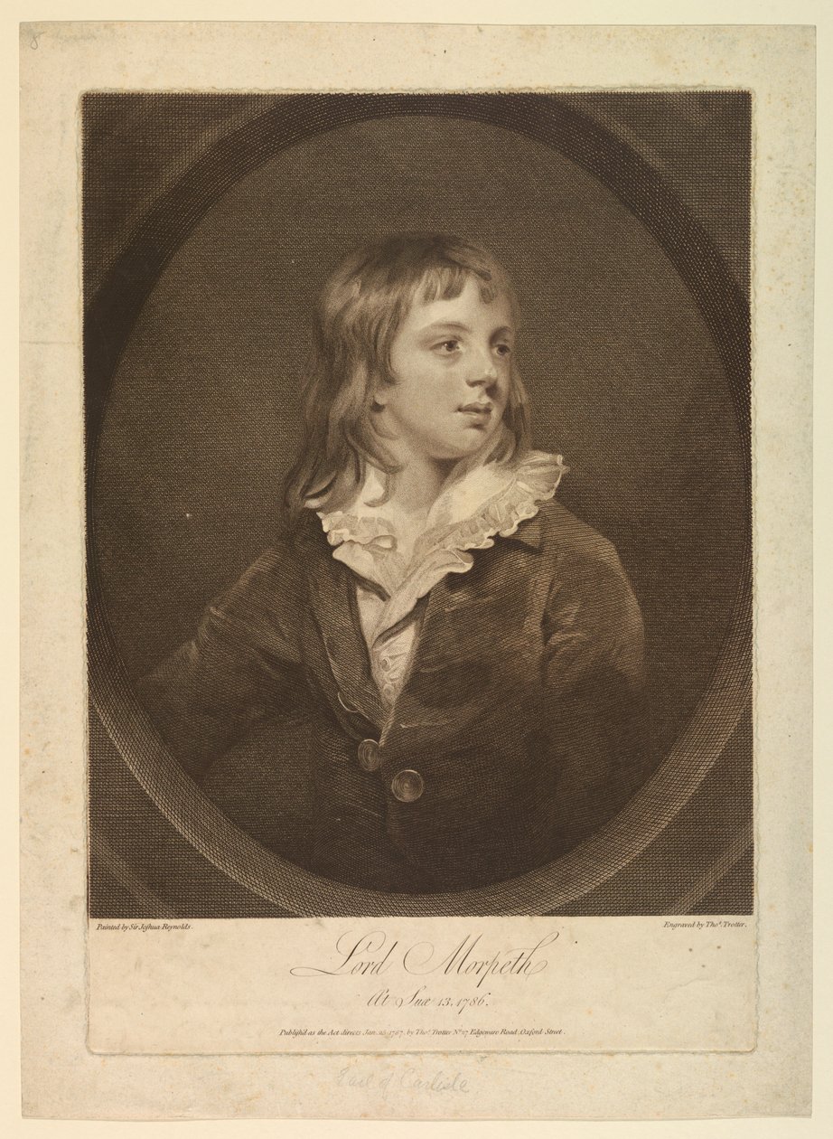 Portrett av George Howard, sjette jarl av Carlisle, Viscount Morpeth av Thomas Trotter