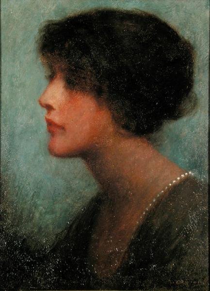 Portrait of a Lady (olje på lerret) av Thomas W. Derring