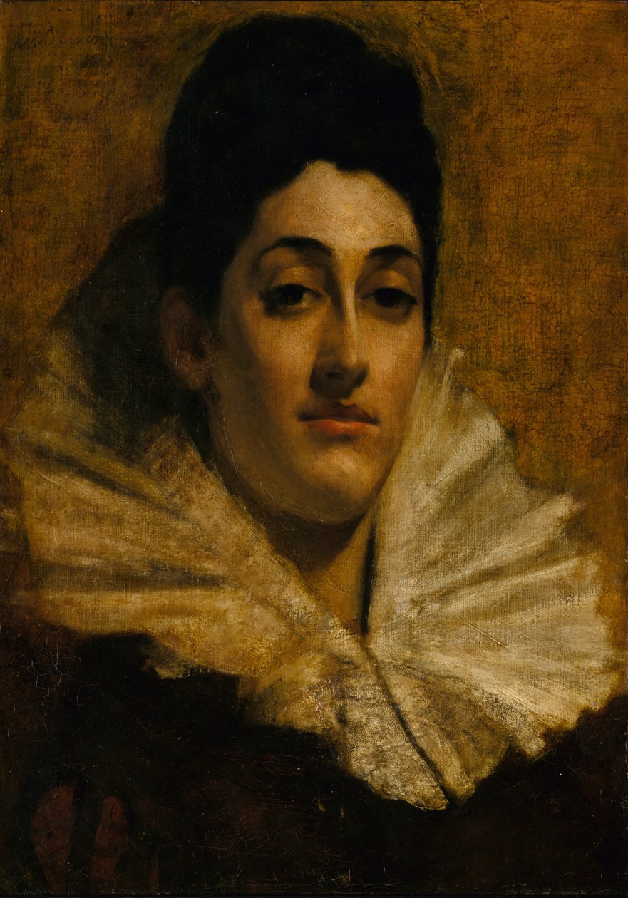 Portrett av Frances C. Houston, ca. 1880-1889. av Thomas Wilmer Dewing