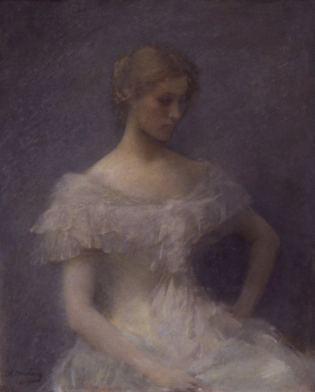 Ung jente sittende, 1896. av Thomas Wilmer Dewing