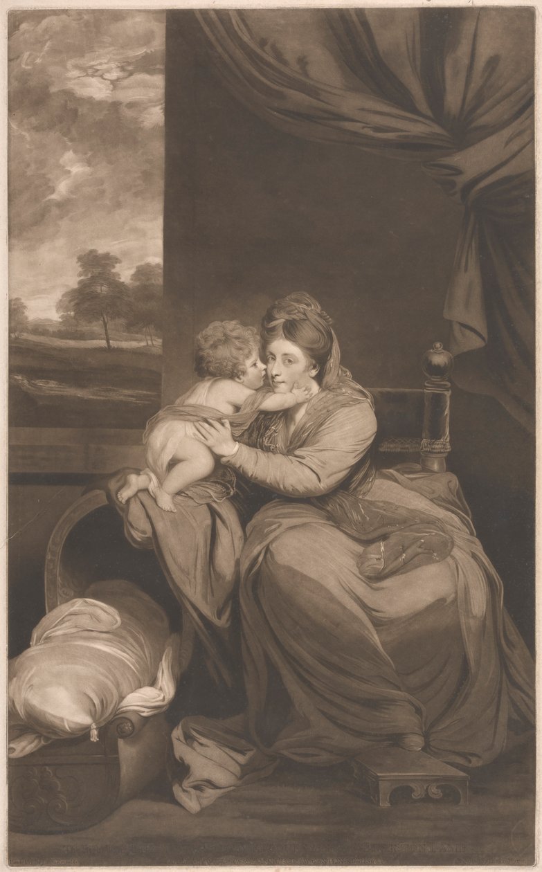 Elizabeth Lady Melbourne med sin sønn, den ærede. Peniston lam av Thomas Watson
