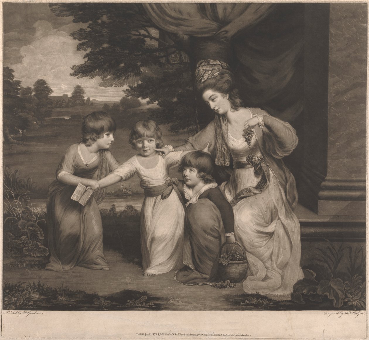 Lady Rushout og barna hennes av Thomas Watson