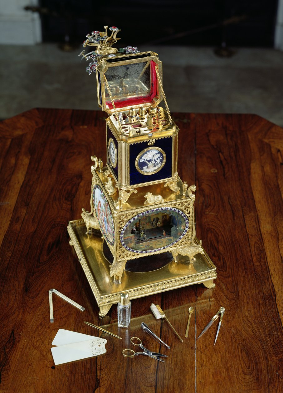 Musikalsk automat, necessaire og ur, av Thomas Weekes, ca. 1800 av Thomas Weekes
