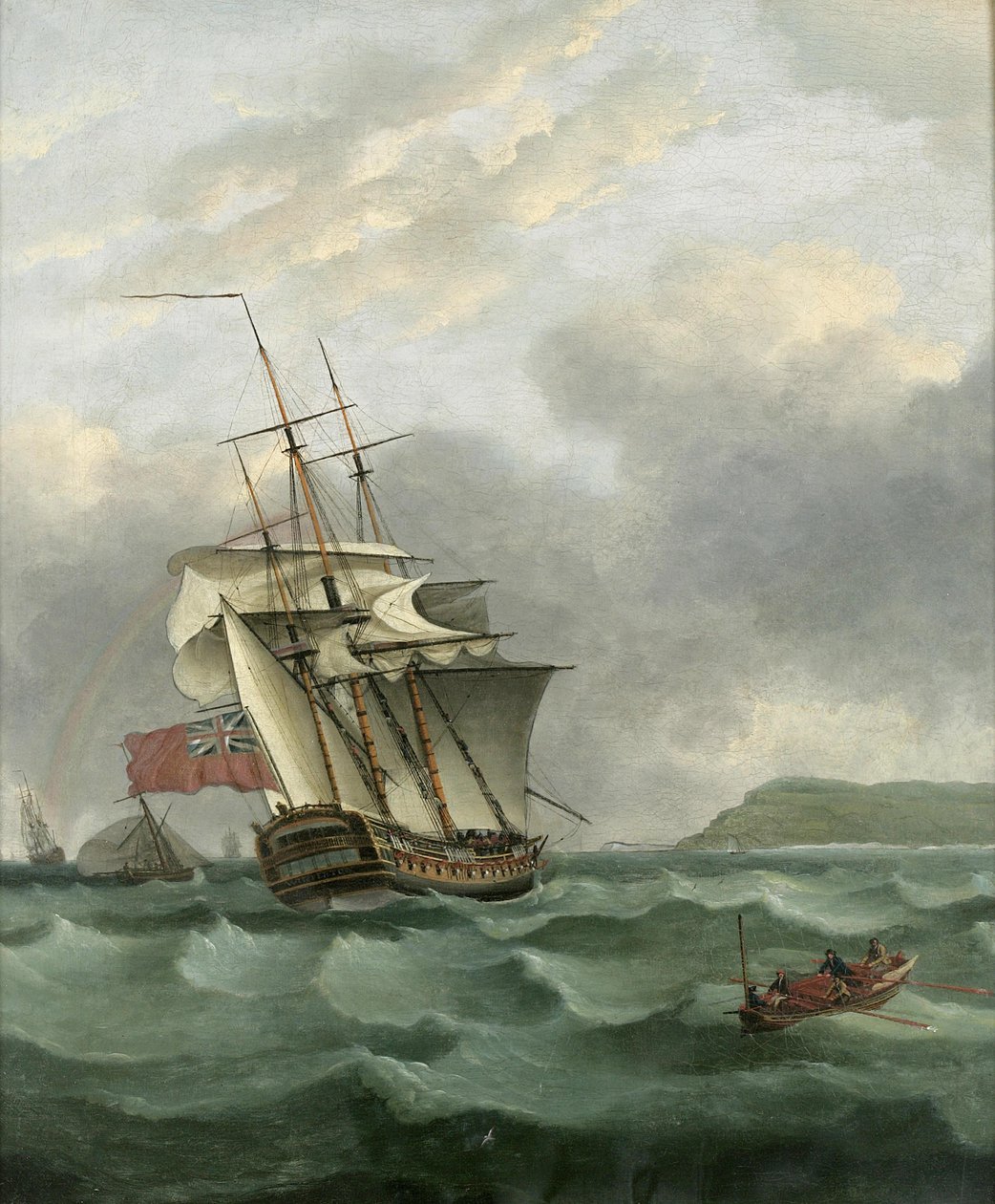 HMS Winterton nærmer seg Dover, av Thomas Whitcombe av Thomas Whitcombe