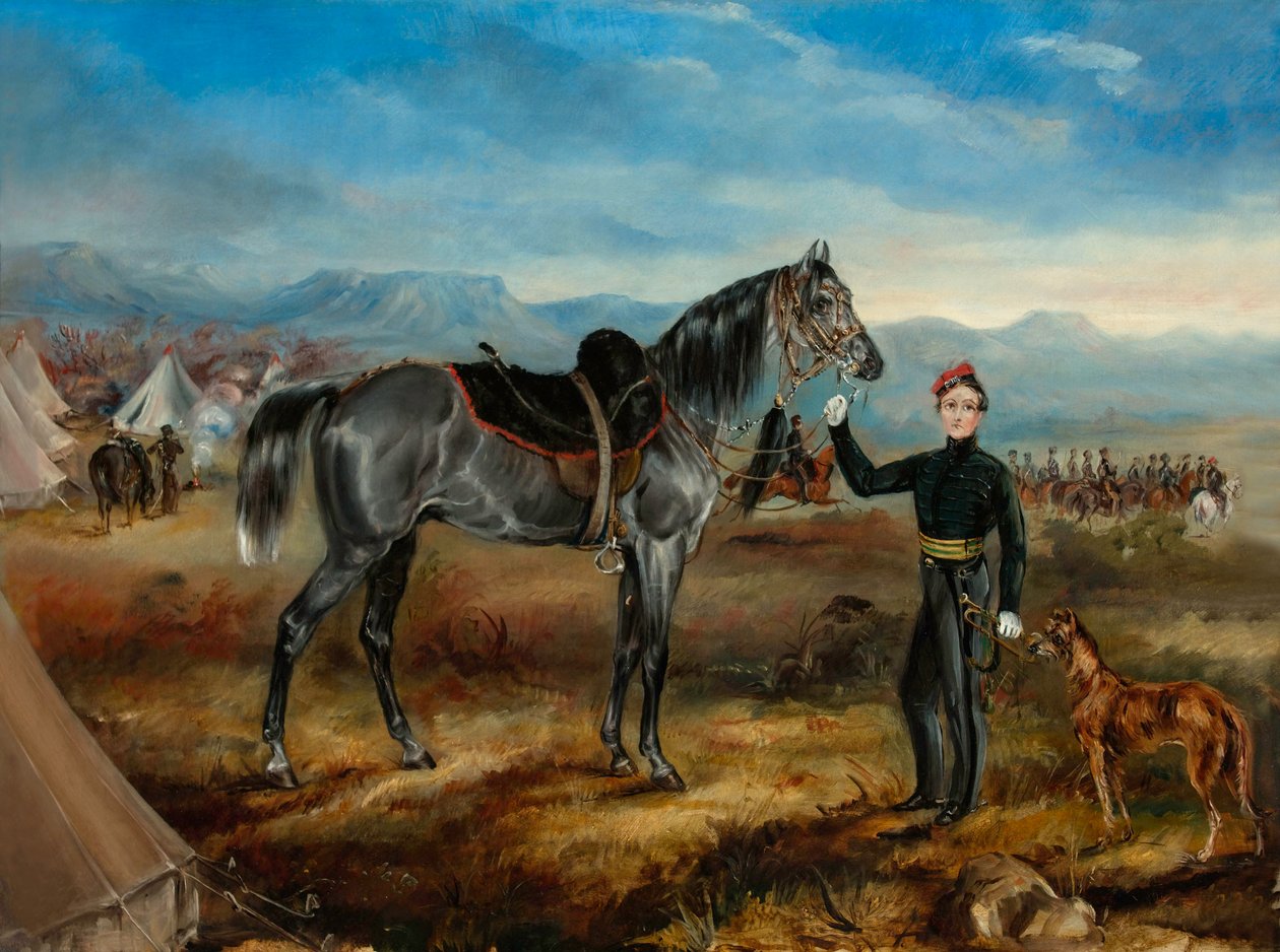 Charley, hesten til kaptein T W Goodrich, Cape Mounted Riflemen av Thomas White Goodrich