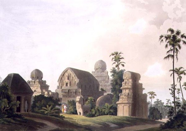 Sculptured Rocks at Mavalipuram på Coromandel-kysten, plate I fra del 3 av puben 