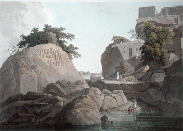 South East View of the Fakeers Rock på elven Ganges, nær Sultaungunge, plate X fra 