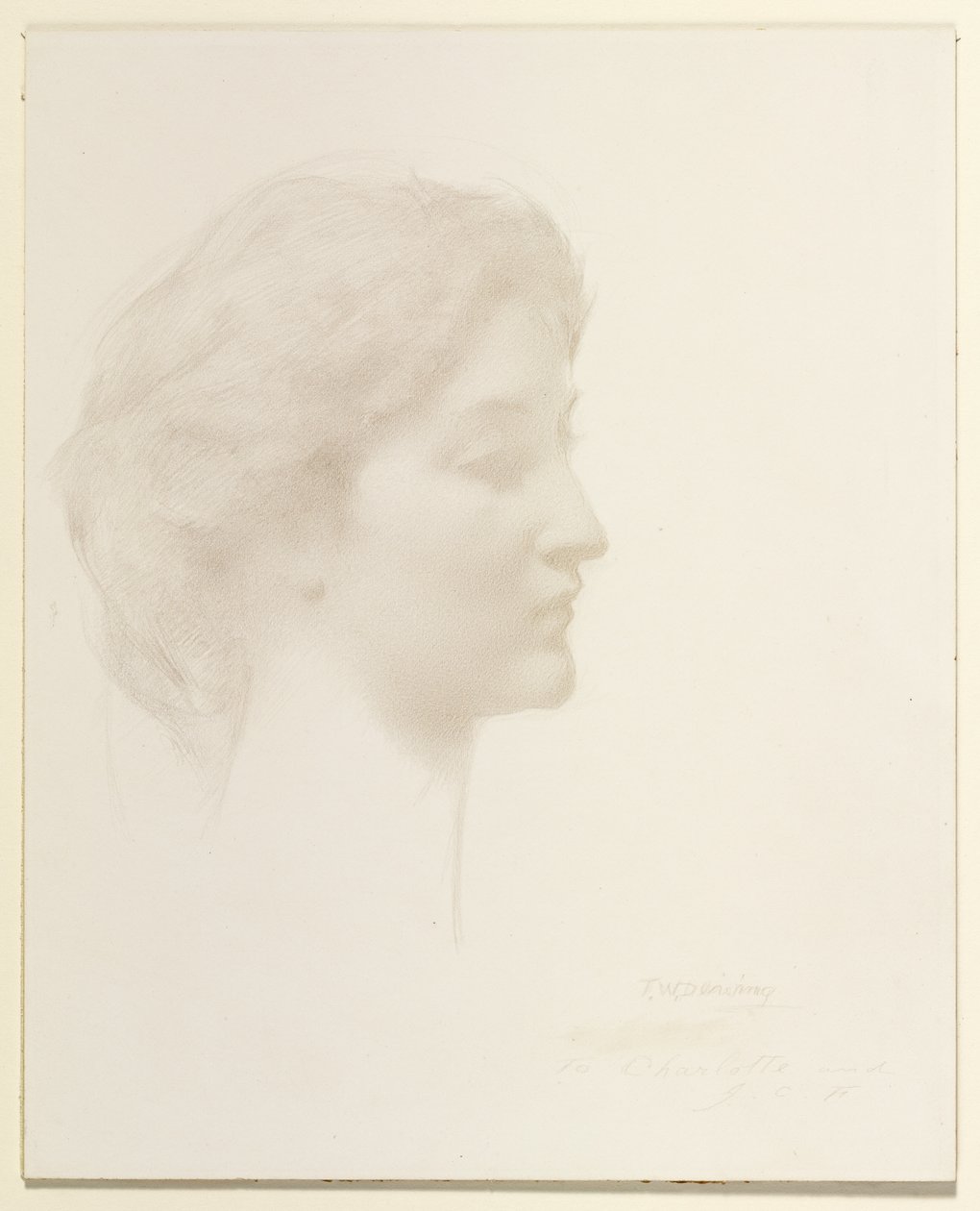 Hodestudie av en jente av Thomas Wilmer Dewing