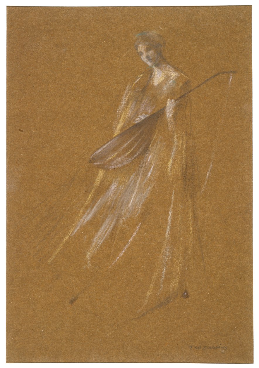Dame mit Laute av Thomas Wilmer Dewing