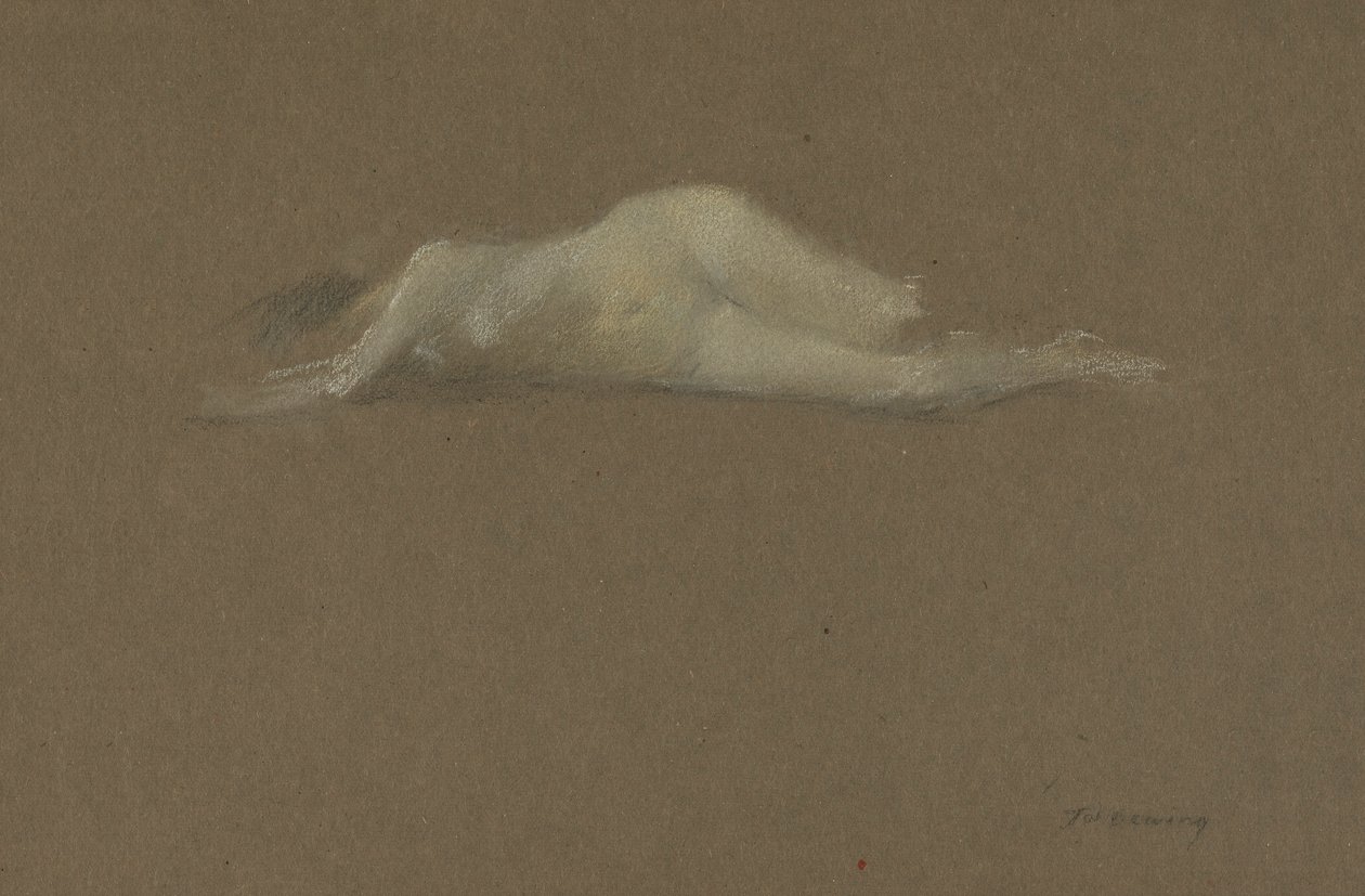 Naken kvinne på hennes side av Thomas Wilmer Dewing