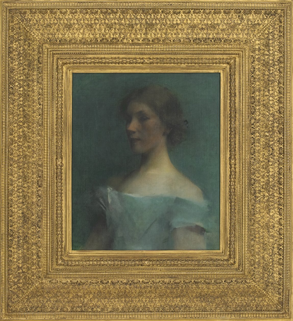 Portrett i blått, 1898 av Thomas Wilmer Dewing