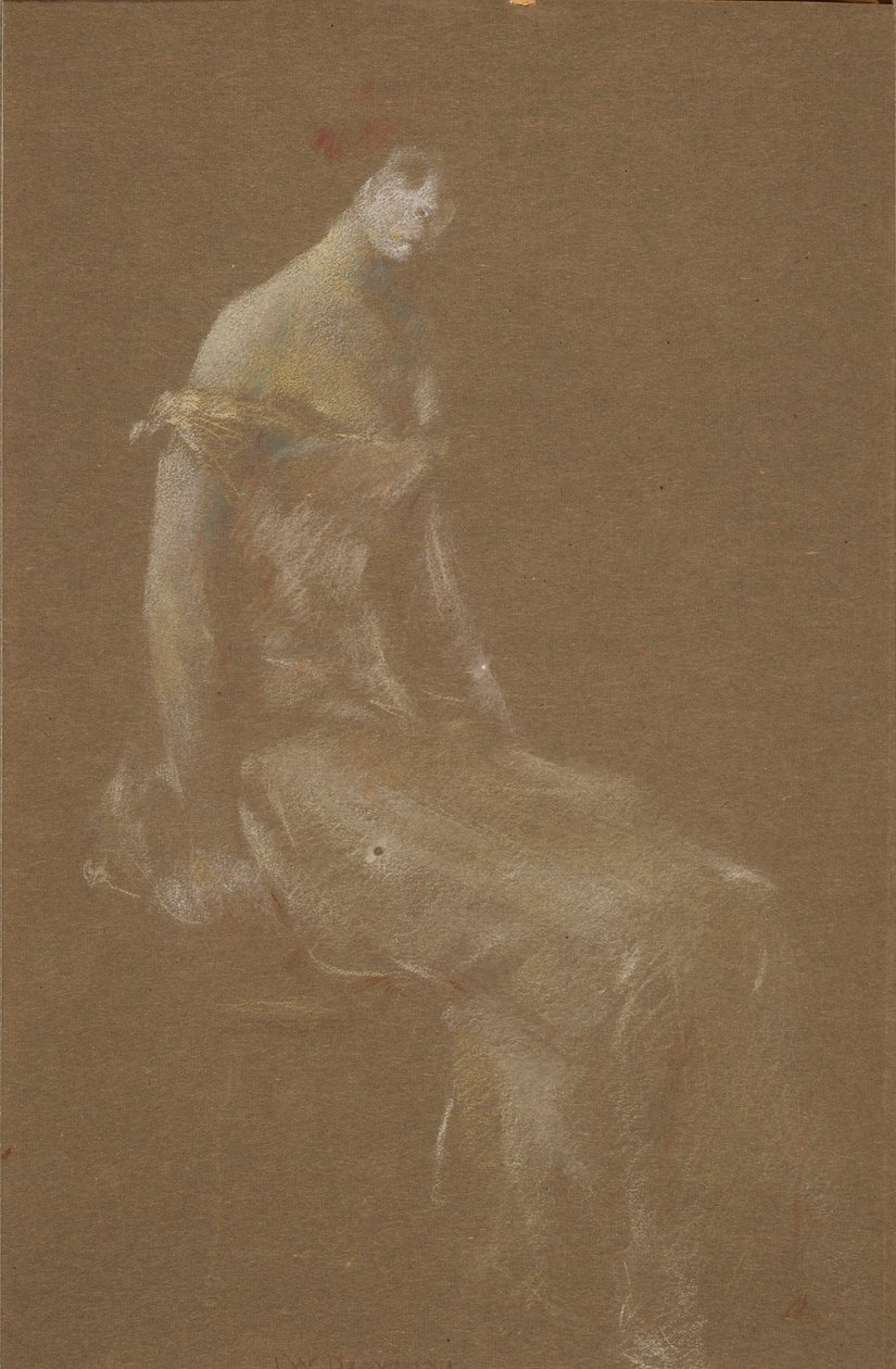Portrett av en dame i rosa #3 av Thomas Wilmer Dewing