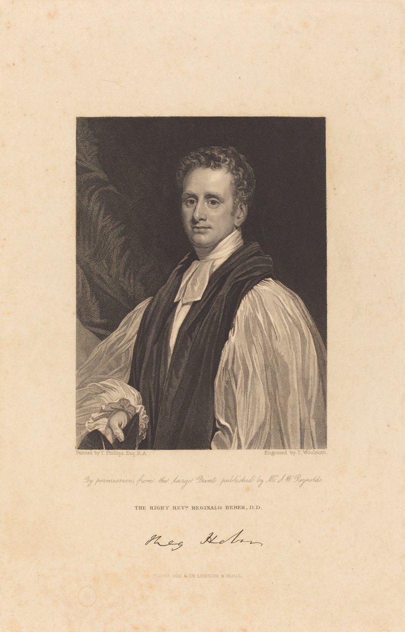 Rev. Reginald Heber, D.D. av Thomas Woolnoth after Thomas Phillips