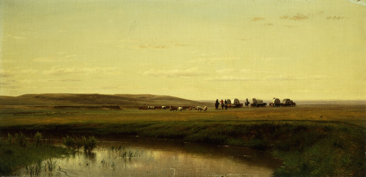 Et vogntog på slettene, Platte River, av Thomas Worthington Whittredge