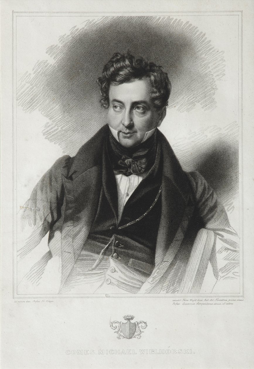 Portrett av grev Mikhail Yurievich Vilegorsky 1788-1856, tidlig på 1830-tallet av Thomas Wright