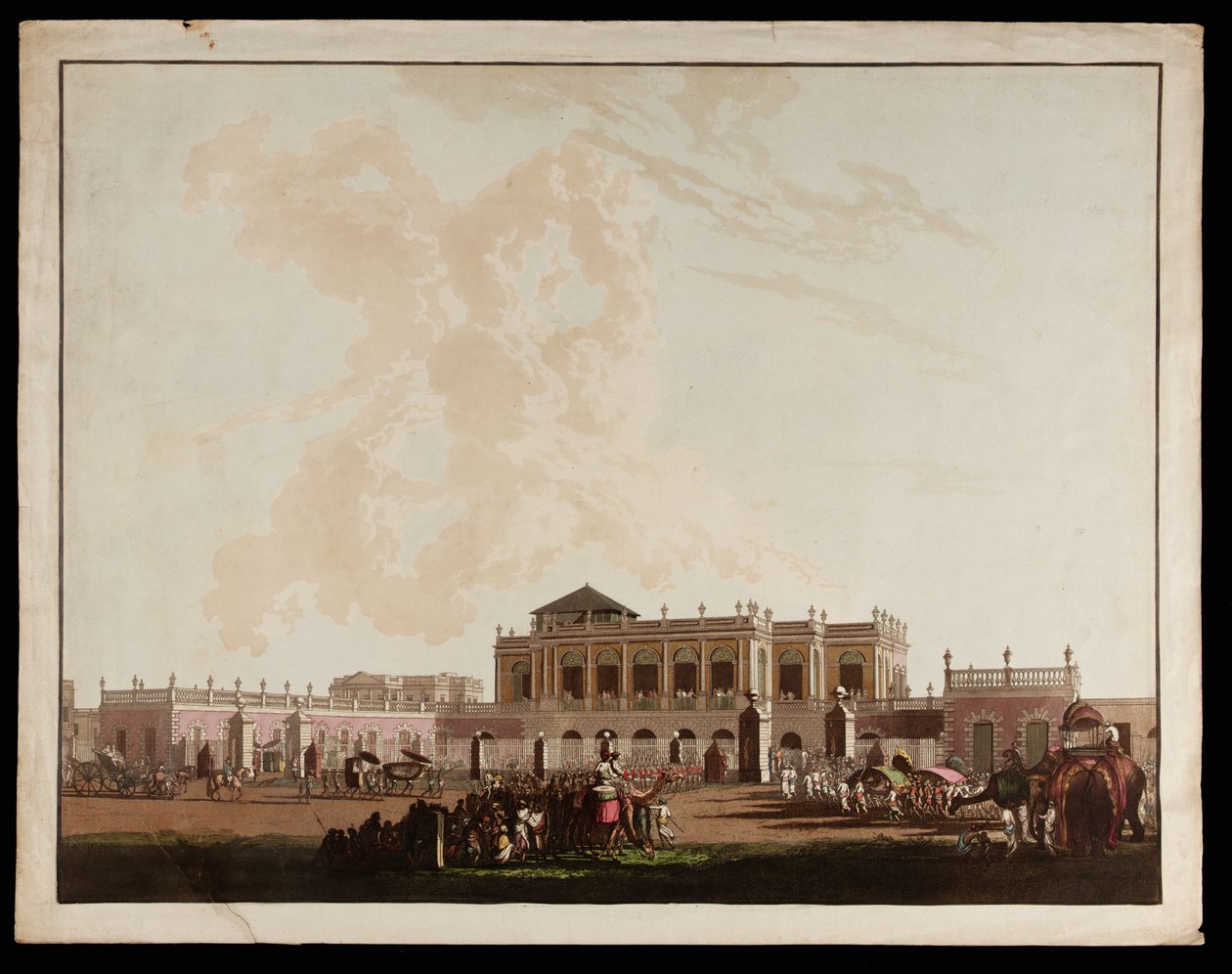 Gammelt regjeringshus fra utsikten over Calcutta av Thomas und William Daniell
