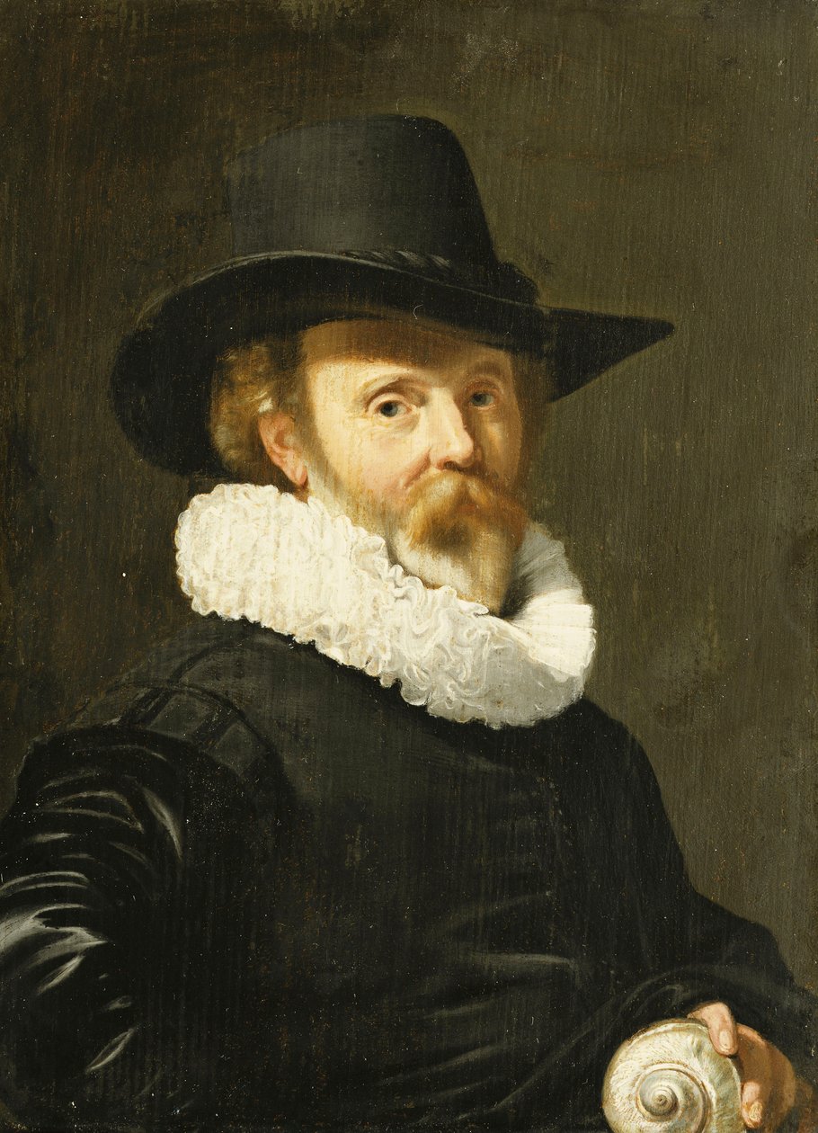 En konkolog som holder et Nautilus-skall, av Thomas de Keyser
