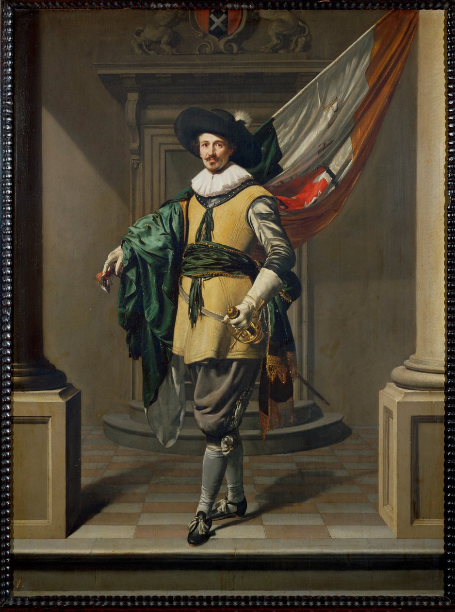 Loef Vredericx som fanebærer for byen Amsterdam av Thomas de Keyser