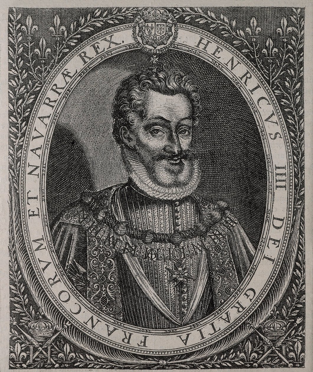 Portrett av HENRI IV av Frankrike og Navarre (1553-1610) gravering av Tomas de Leu (1500-tallet) av Thomas de Leu