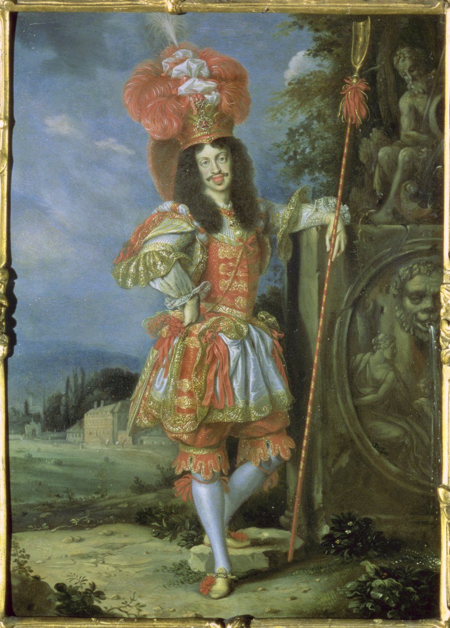 Leopold I (1640-1705), den hellige romerske keiser, i teaterdrakt, kledd som Acis fra La Galatea, en favola satt til musikk av Antonio Draghi, 1667 (olje på kobber) av Thomas of Ypres