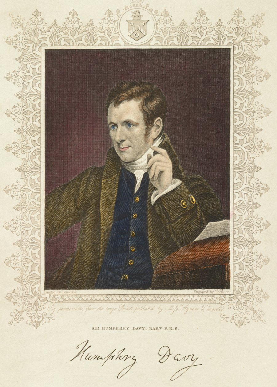 Humphry Davy , britisk kjemiker og oppfinner, 1801 av Thomson