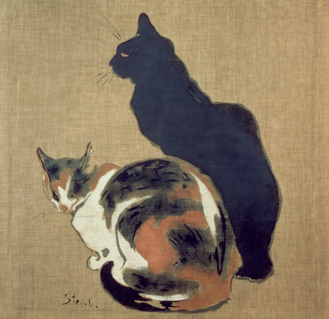 To katter, 1894 av Théophile Alexandre Steinlen