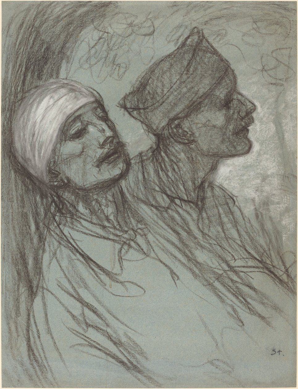 En såret soldat og kameraten hans, 1916. av Théophile Alexandre Steinlen