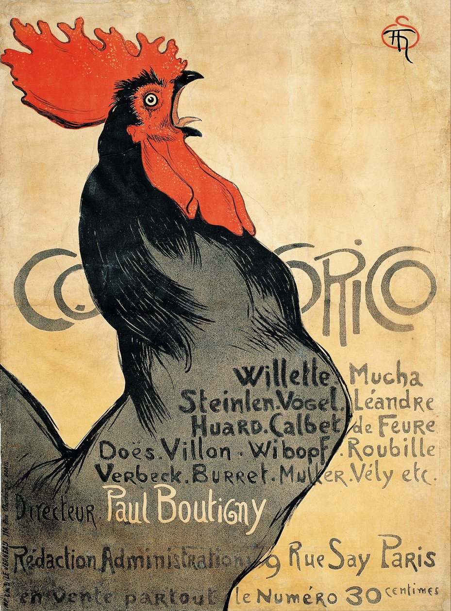 Cocorico plakat av Théophile Alexandre Steinlen