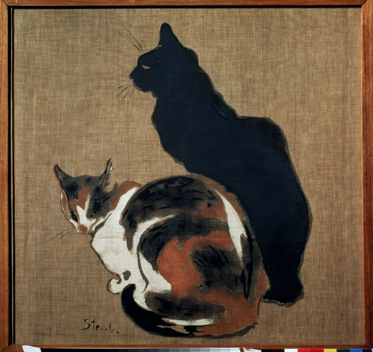 ""To katter"" (to katter) En katt og dens skygge. Maleri av Theophile Alexandre Steinlen (1859-1923) 1894 Art Nouveau Dim. 61x64 cm Pushkin-museet, Moskva av Théophile Alexandre Steinlen