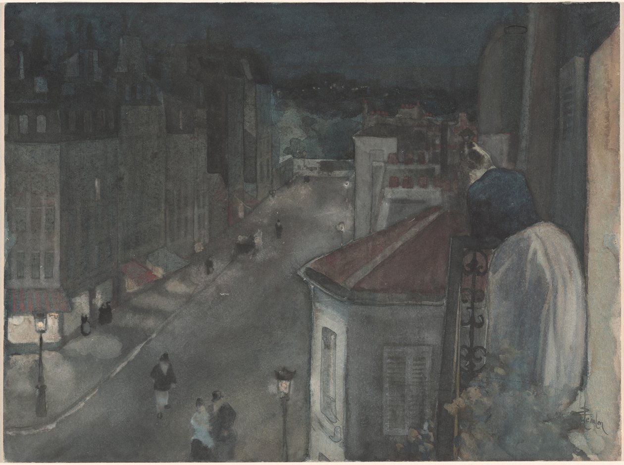 Fra sjette etasje, slutten av 1800-begynnelsen av 1900-tallet. av Théophile Alexandre Steinlen