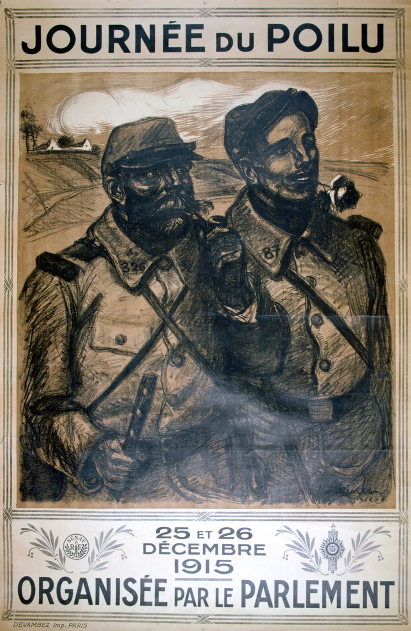 Hårete dagen 25. og 26. desember 1915, fransk plakat fra første verdenskrig, 1915 av Théophile Alexandre Steinlen