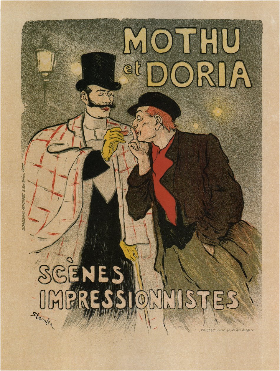 Mothu og Doria. Impresjonistiske scener, 1893 av Théophile Alexandre Steinlen