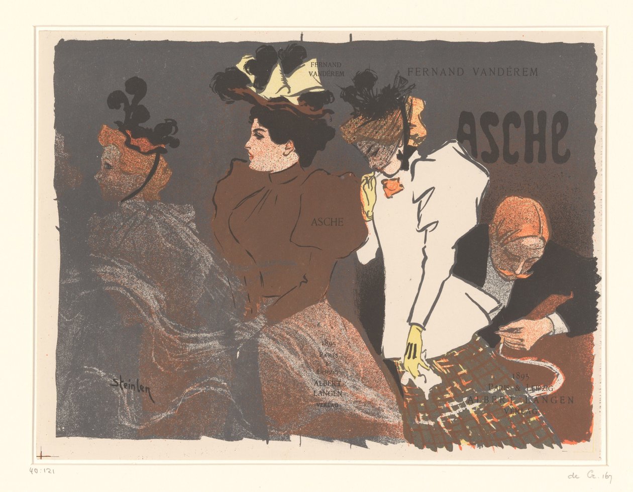 Omslagsillustrasjon for Asche av Fernand Vandérem av Théophile Alexandre Steinlen
