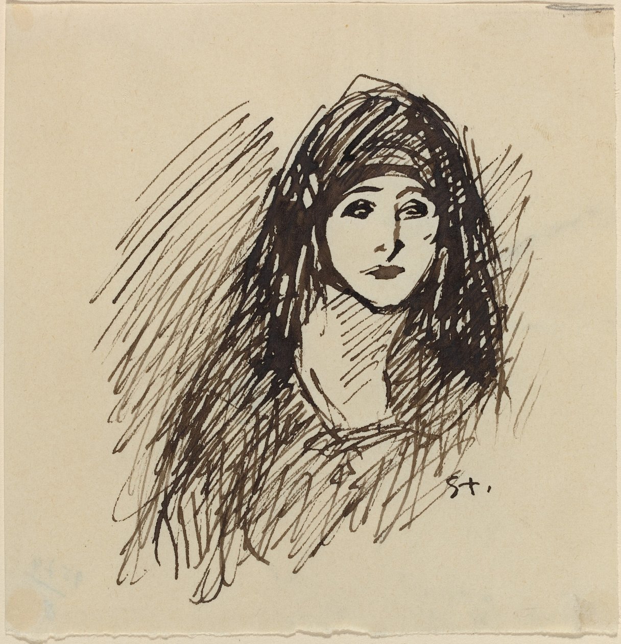 Portrett av kunstnerens kone av Théophile Alexandre Steinlen
