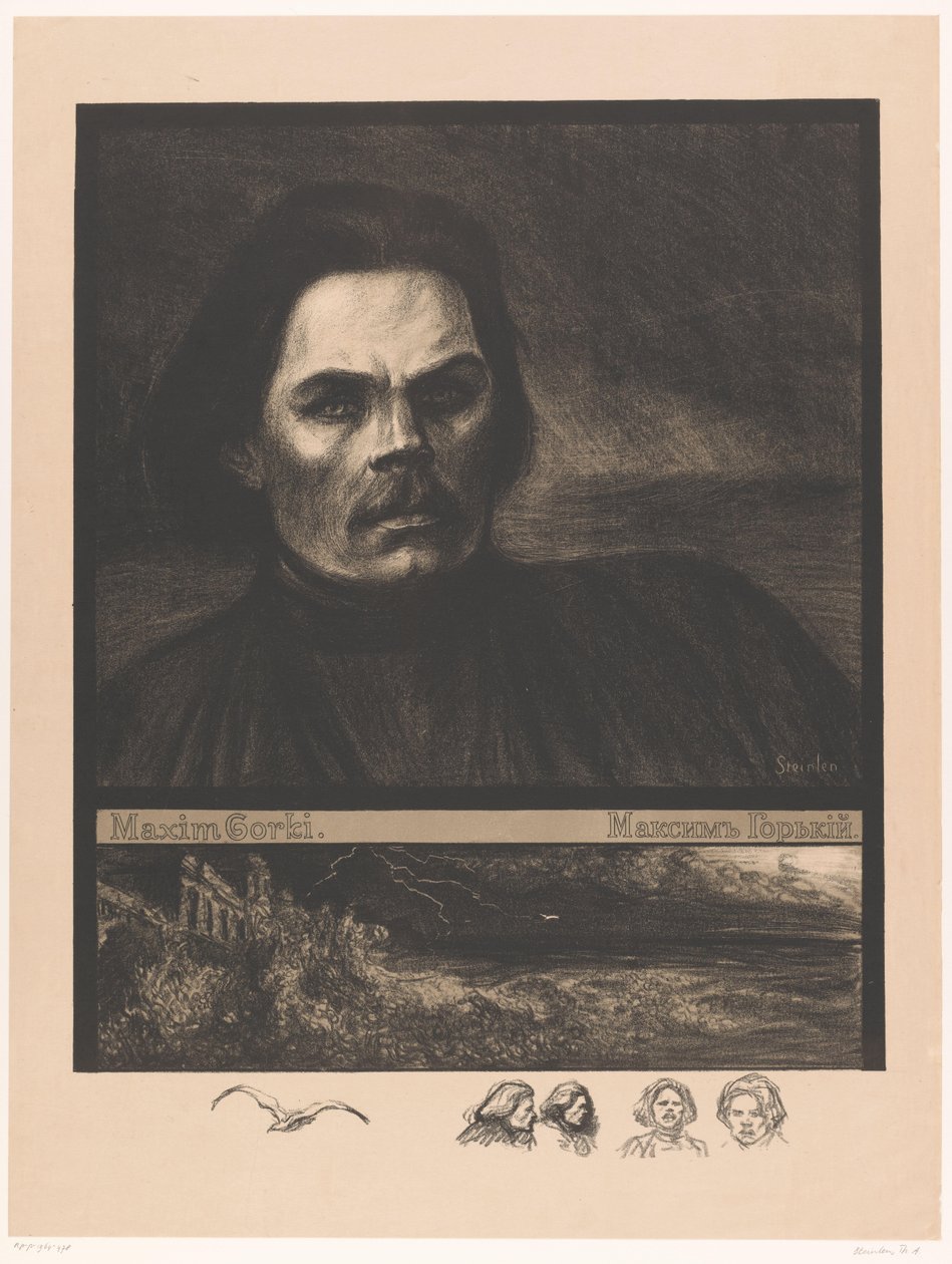 Portrett av van Maksim Gorky Maxim Gorky (tittel på objekt) av Théophile Alexandre Steinlen