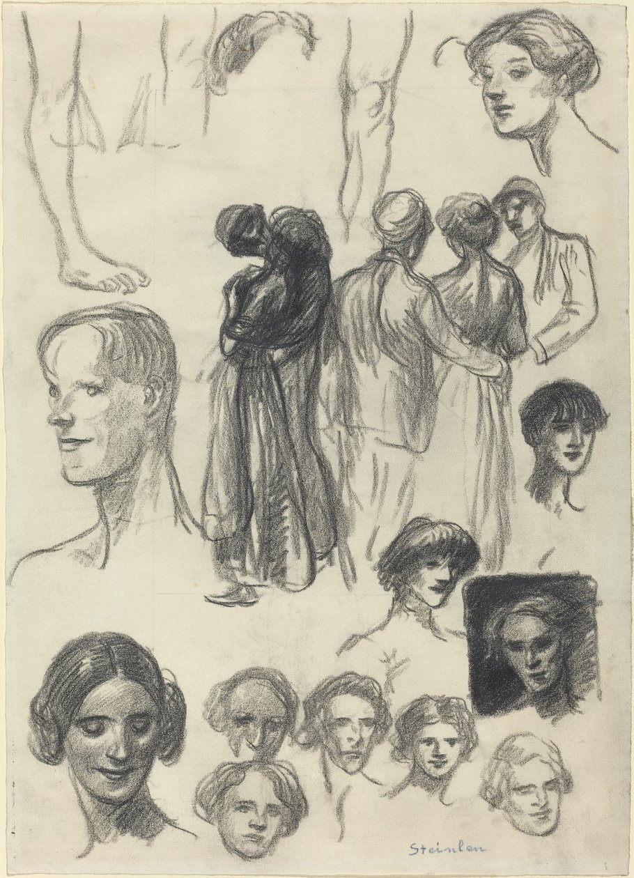 Ark med skisser av Théophile Alexandre Steinlen