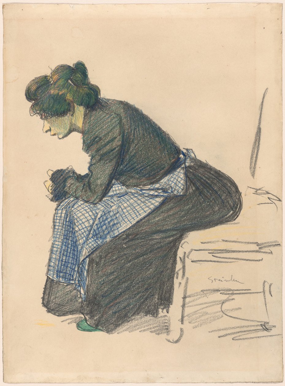 Studie av en kvinne, slutten av 1800-begynnelsen av det 20. århundre. av Théophile Alexandre Steinlen