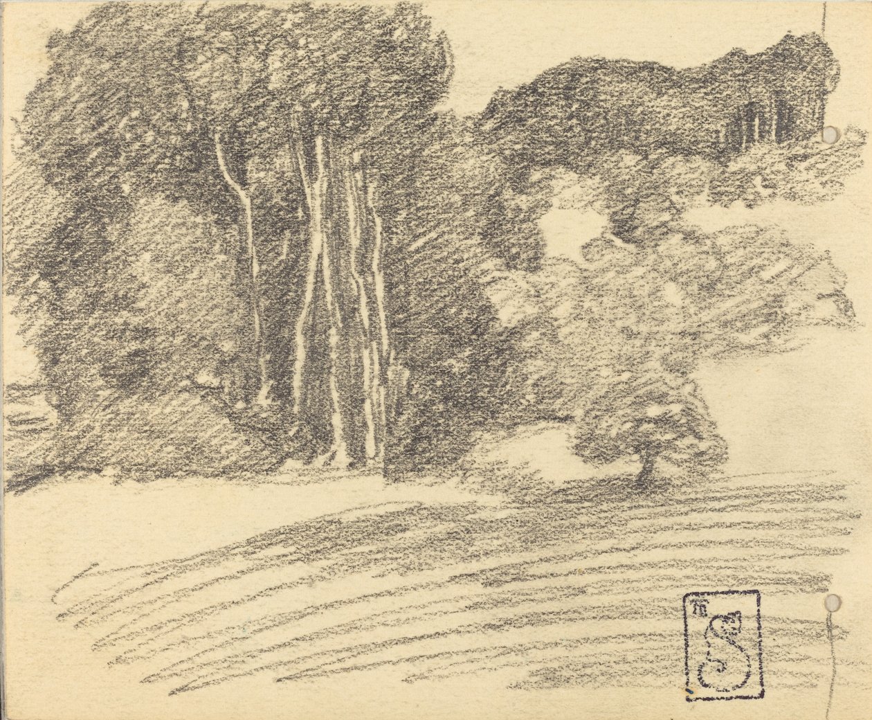 Skogen ved Courdemanche, 1895. av Théophile Alexandre Steinlen