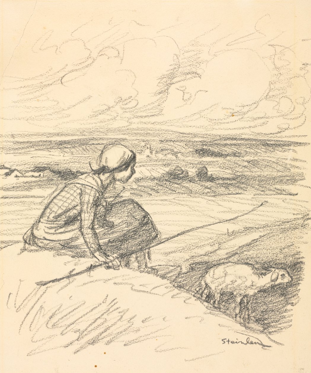 Gjeterinnen, fjerde kvartal 1800-tallet eller første kvartal 1900-tallet. av Théophile Alexandre Steinlen