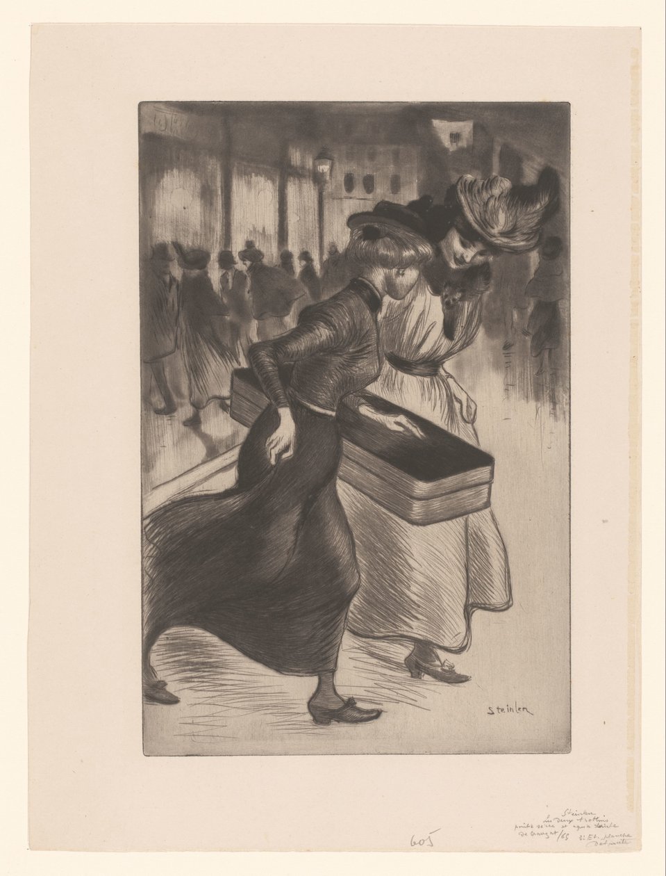 To kvinner som går på gaten Les deux trottins av Théophile Alexandre Steinlen