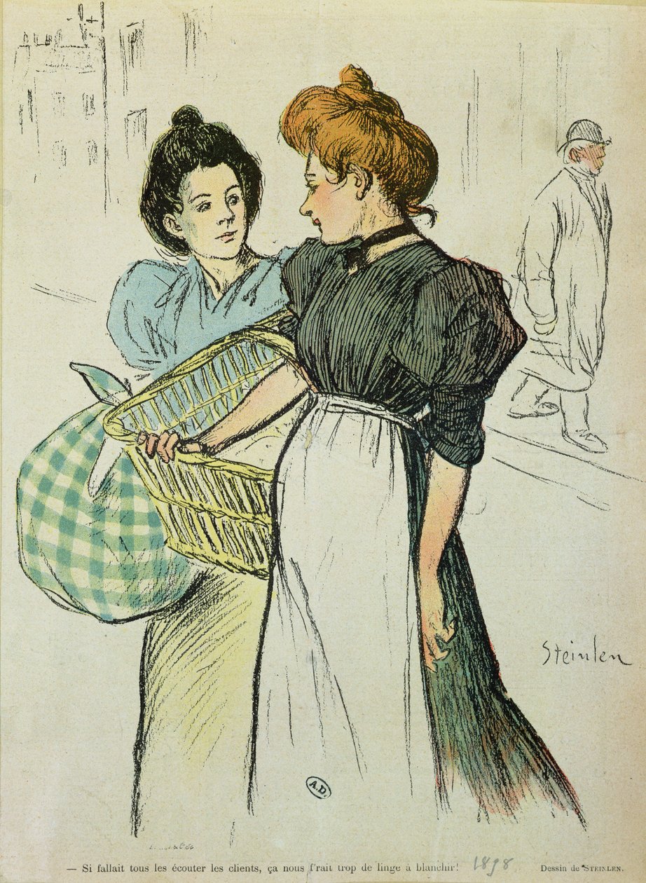 To vaskekvinner, 1898 av Théophile Alexandre Steinlen