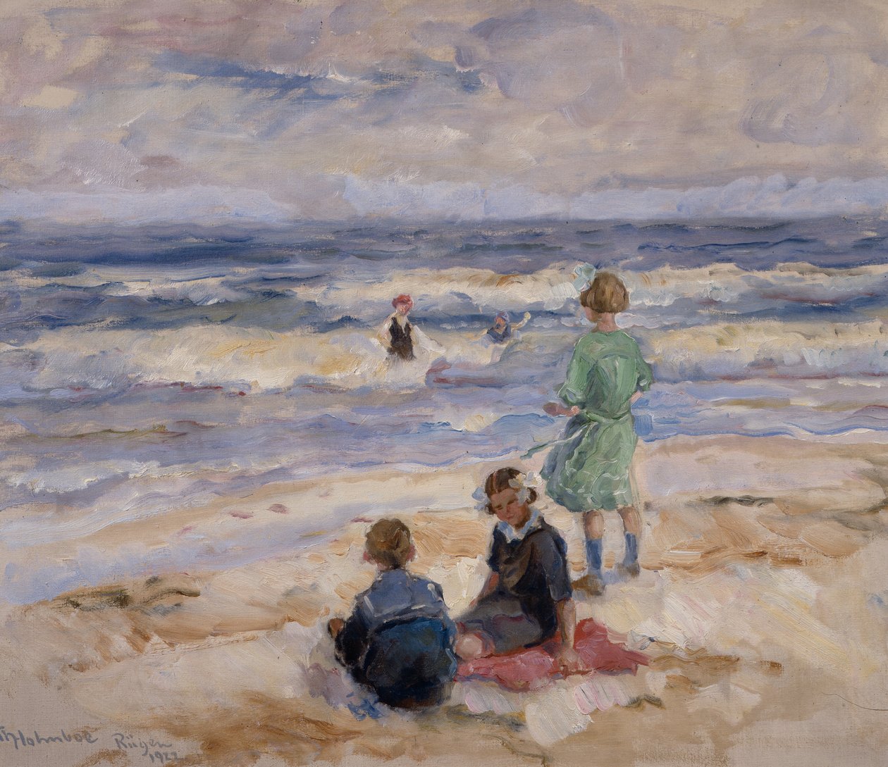 Badende barn av Thorolf Holmboe