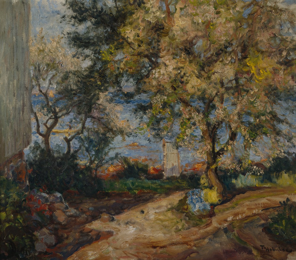 Ved sjøen, Holmsbu (olje på lerret) av Thorolf Holmboe