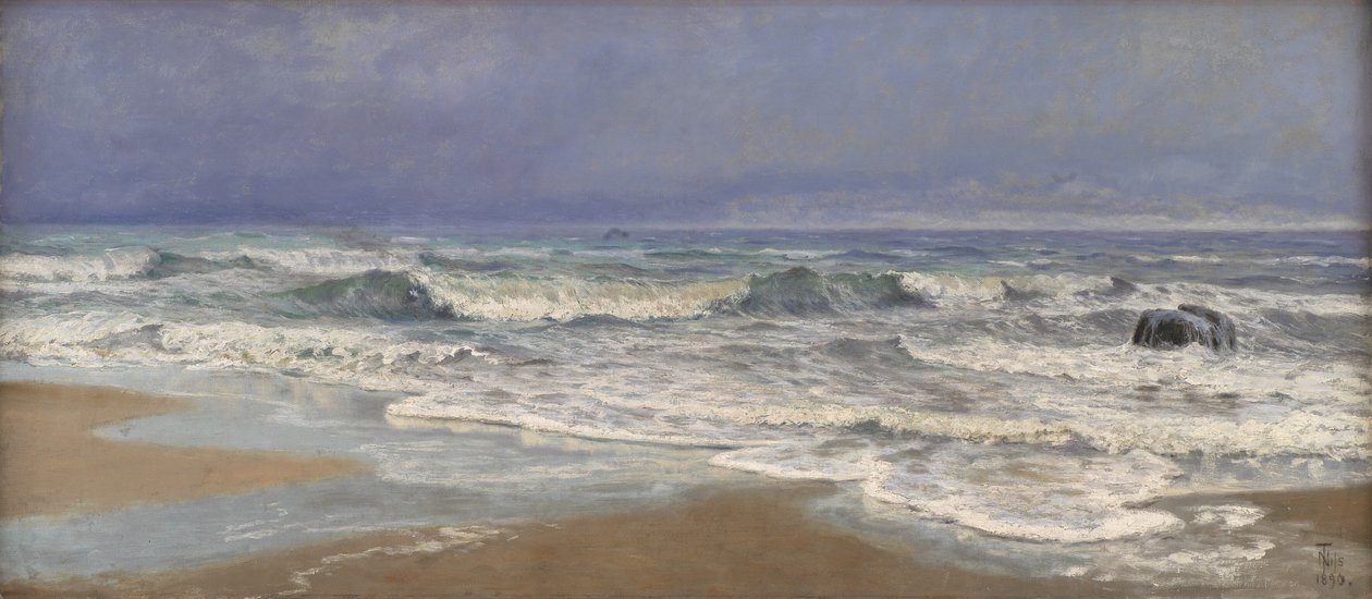 Gråværsdag ved Nordsjøen med surf av Thorvald Niss