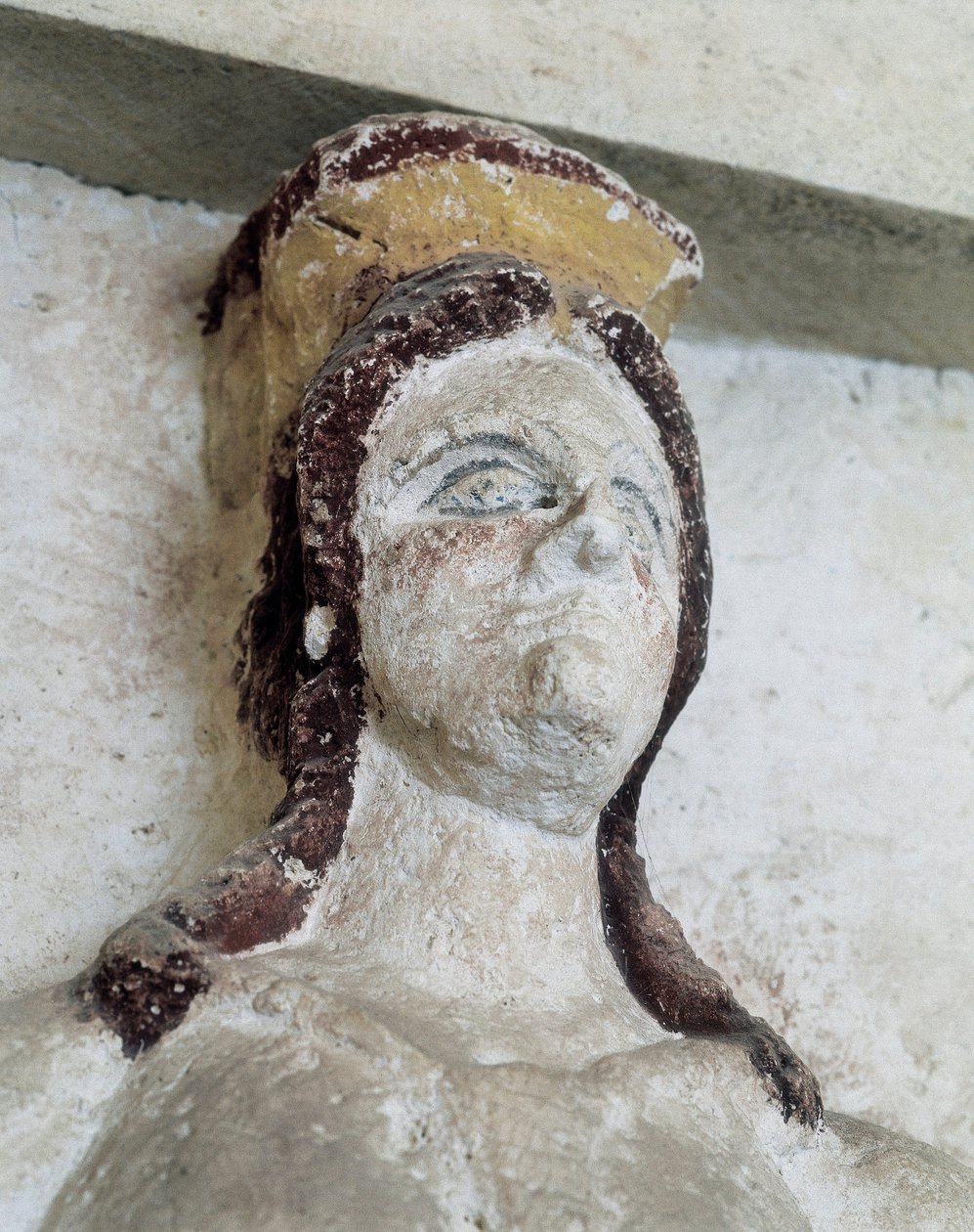 Trakisk grav til Sveshtari, detalj av en statue av kvinne i Atlas, 3. århundre f.Kr. (steinskulptur) av Thracian Thracian