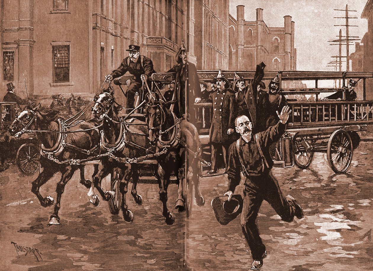 Et krok- og stigeselskap på 1890-tallet, New York, av Thure de Thulstrup