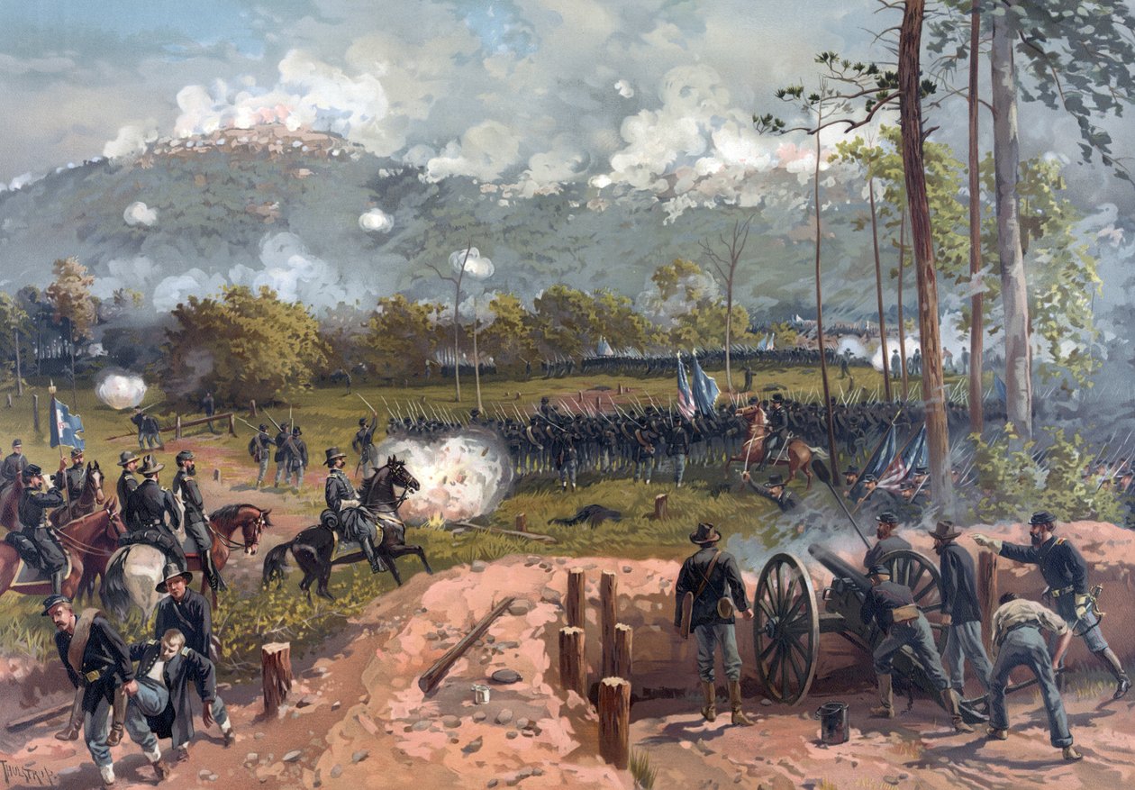 Battle of Kennesaw Mountain, pub. L Prang & Co., 1886 av Thure de Thulstrup